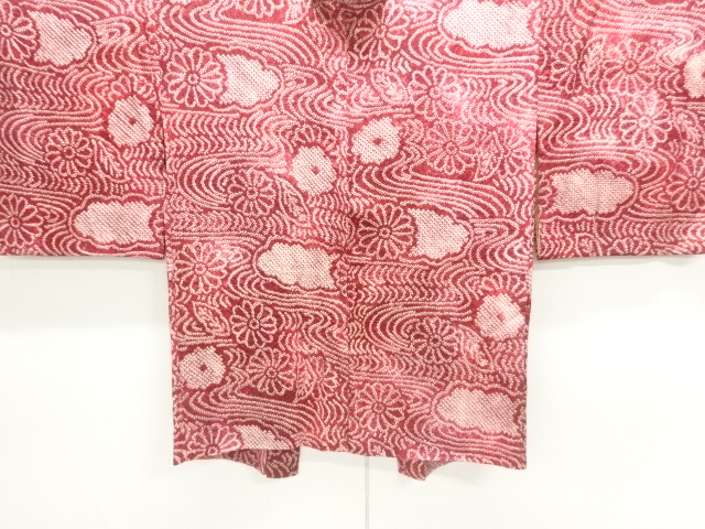 アンティーク　本総絞り　流水に菊模様羽織